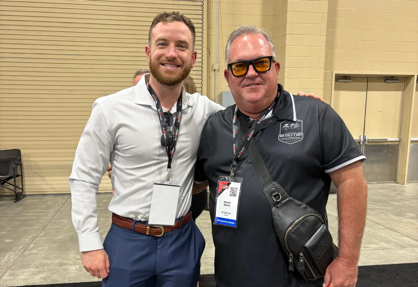 Zach Lejnar of Cart Launch with Steven Harris, owner of Mr Golf Cart, at the Golf Carting Expo